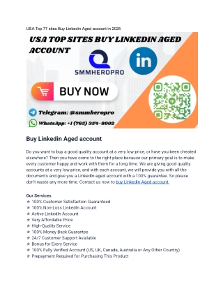 USA Top 77 sites Buy Linkedin Aged account in 2025