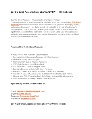 Limited Offer Buy Now Old Gmail Accounts