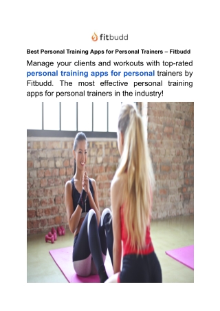 Best Personal Training Apps for Personal Trainers – Fitbudd