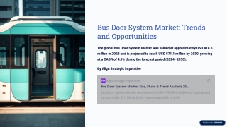 Bus Door System Market: Growth Drivers and Challenges