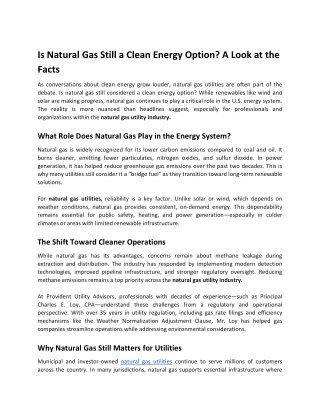 Is Natural Gas Still a Clean Energy Option? A Look at the Facts