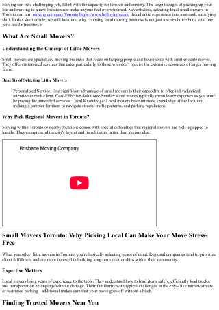 Small Movers Toronto: Why Choosing Resident Can Make Your Move Stress-Free