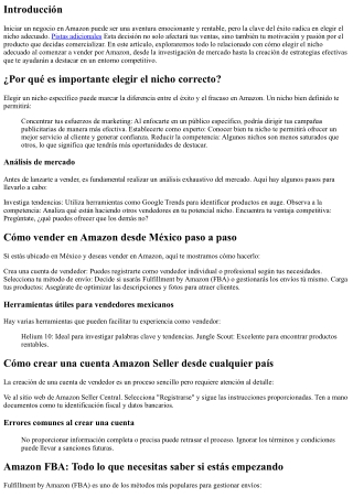 Cómo elegir el nicho adecuado al comenzar a vender por amazon