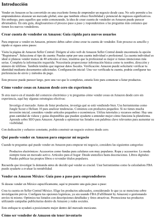 Crear cuenta de vendedor en Amazon: Guía rápida para nuevos usuarios