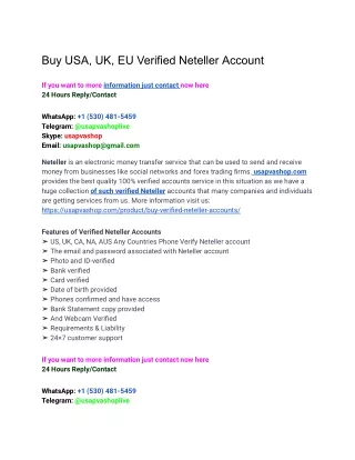 Buy Verified Neteller Accounts