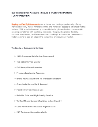 Top Guide How To Buy Verified Bybit Accounts