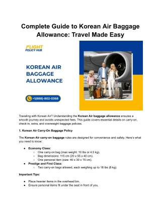 Korean Air Baggage Allowance: Guide to Carry-On, Check-In, and Extra Baggage Fee
