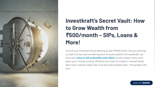 ₹500 SIP to ₹5 Lakh Returns: India’s Smartest Investment & Instant Loan Guide