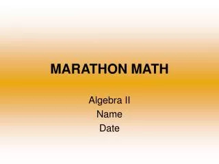 MARATHON MATH