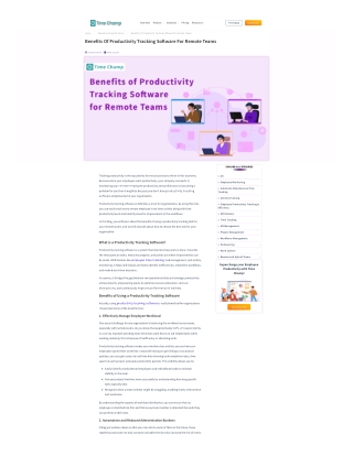 Benefits of Productivity Tracking Software for Remote Teams