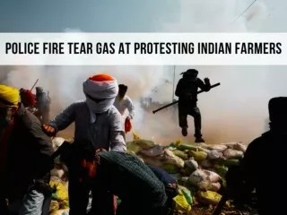 Police fire tear gas at protesting Indian farmers