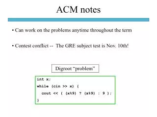 ACM notes