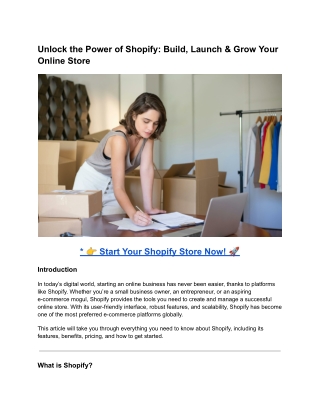 Unlock the Power of Shopify_ Build, Launch & Grow Your Online Store